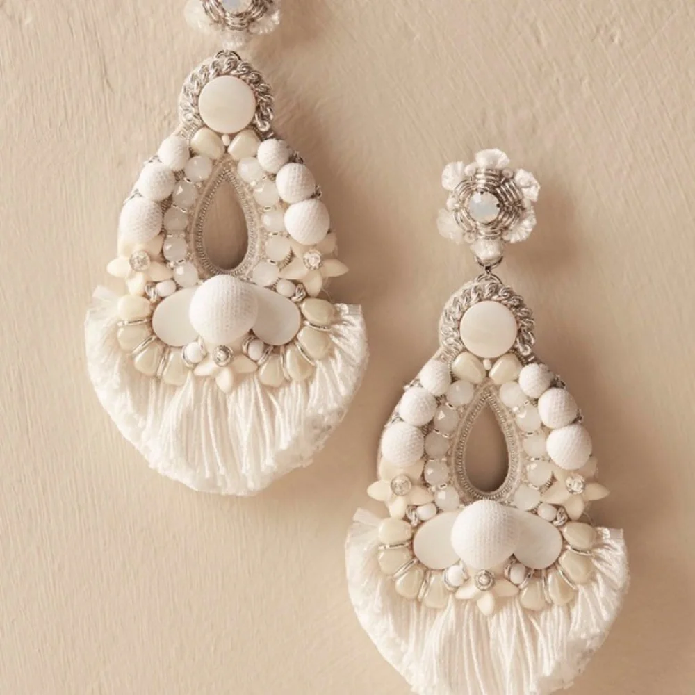 Ranjana Khan Simone Beaded Clip-On Statement Earrings